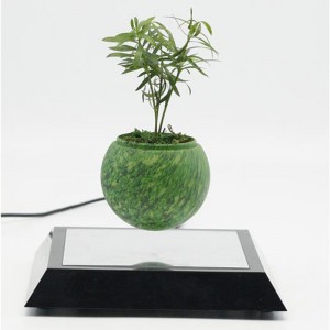 neuer Spiegel quadratischer Sockel Magnetschwebebahnflug Luft Bonsai Teich Topf Baum